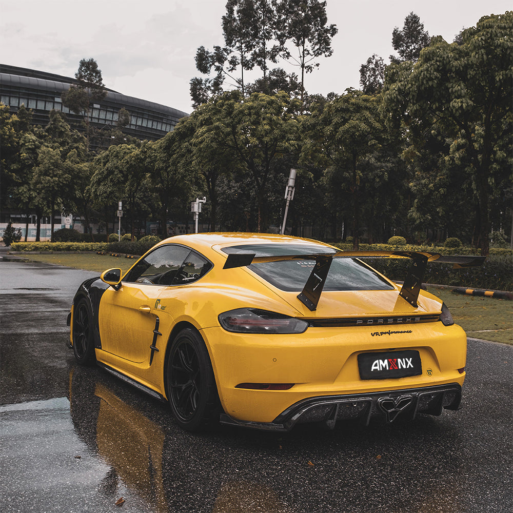 PORSCHE 718 Cayman/Boxster Dry Carbon Fiber Rear Spoiler Wing - Amxnx