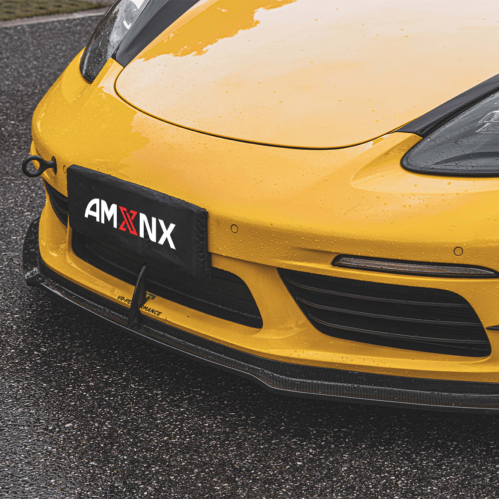PORSCHE 718 Cayman/Boxster Dry Carbon Fiber Front Bumper Lip - Amxnx
