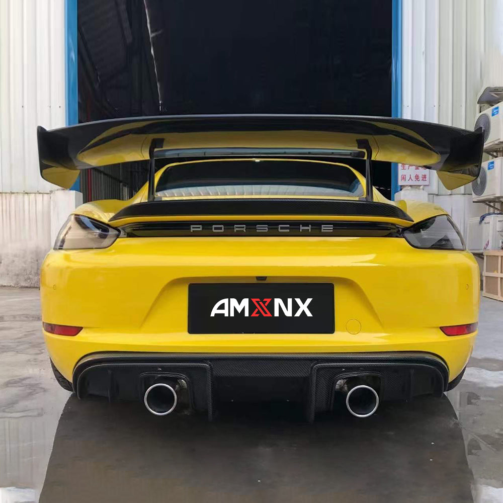 PORSCHE 718 Boxster/GT4RS Dry Carbon Fiber Rear Spoiler - Amxnx