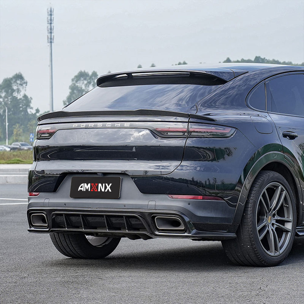 PORSCHE CAYENNE Coupe Turbo Dry Carbon Fiber Rear Lip splitter Spoiler For 2018 - 2024 - Amxnx