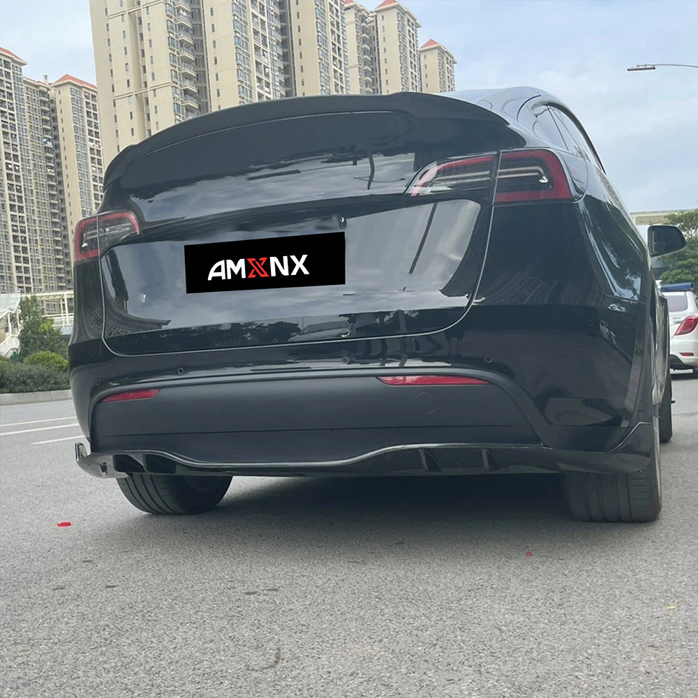 TESLA MODEL Y Dry Carbon Fiber V style Rear Lip For 2021-UP - Amxnx