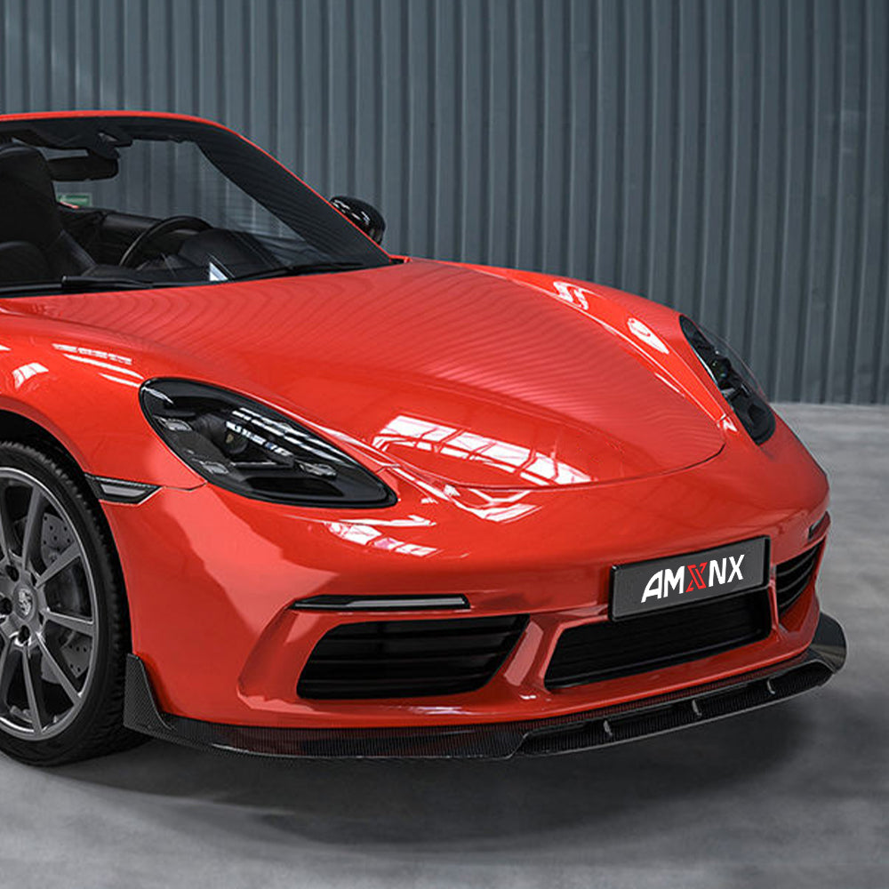 PORSCHE 718 Cayman/Boxster/982 Dry Carbon Fiber Front Lip (Not fit GTS) - Amxnx