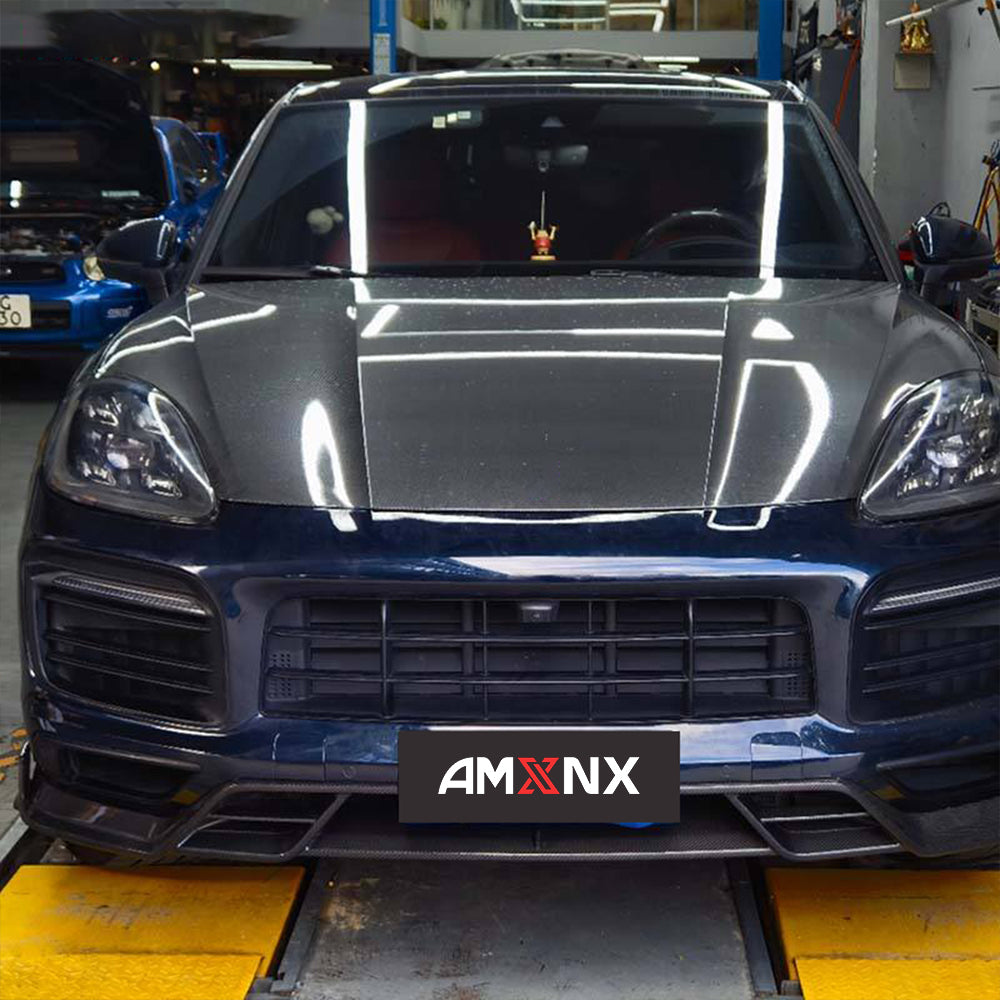 PORSCHE CAYENNE Coupe Dry Carbon Fiber Front Lip - Amxnx
