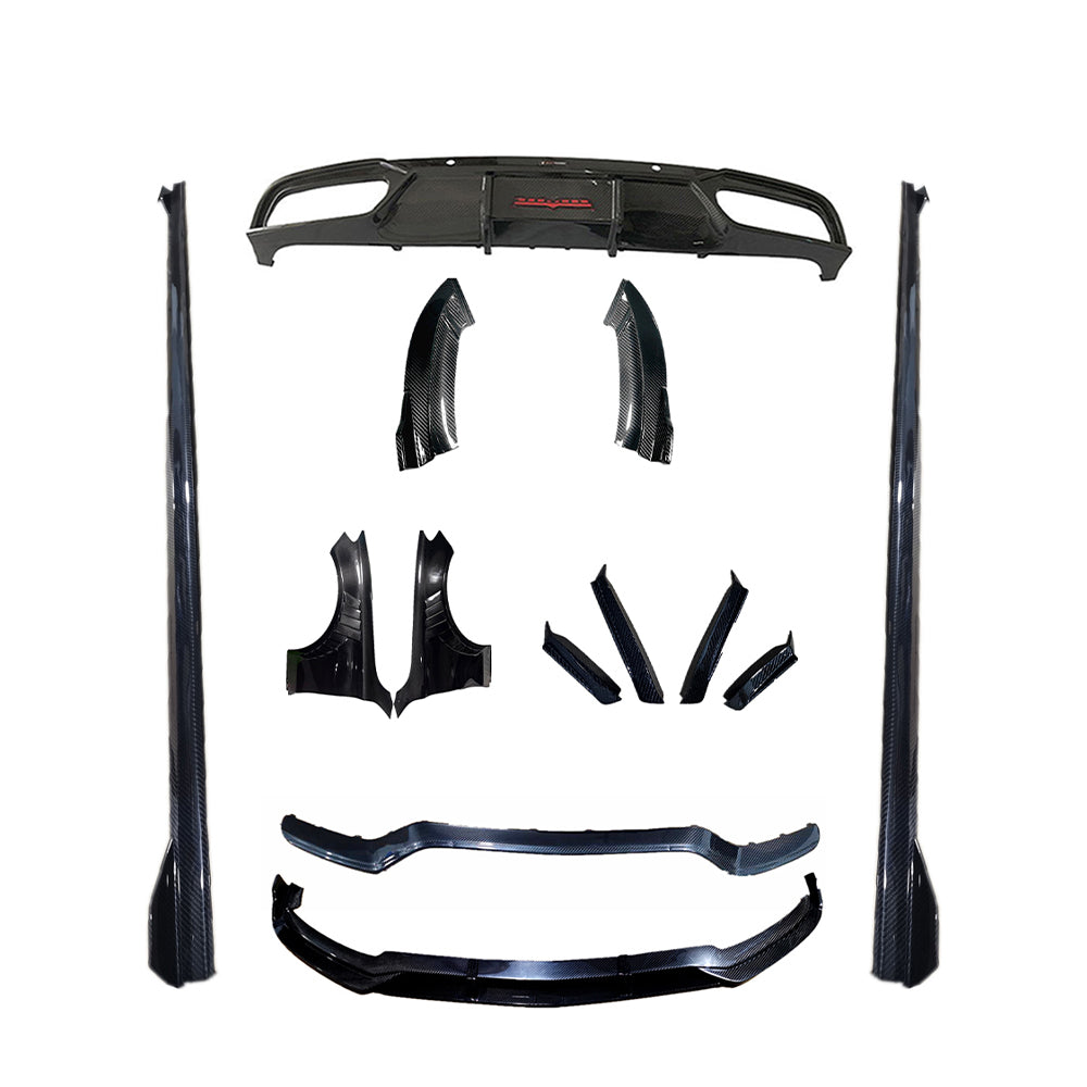 BENZ AMG C63 Dry Carbon Fiber Front Lip - Amxnx