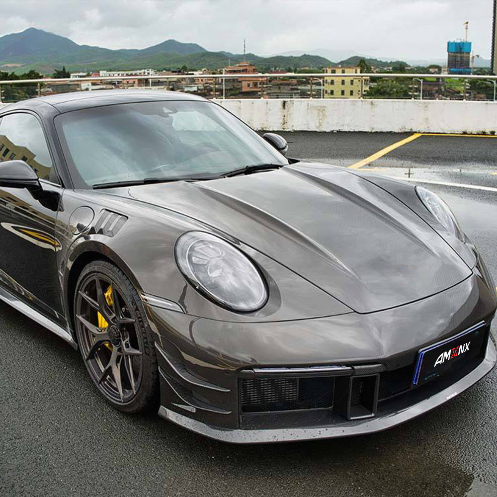 PORSCHE 911/992 Turbo S Dry Carbon Fiber Engine Hood Bonnet - Amxnx