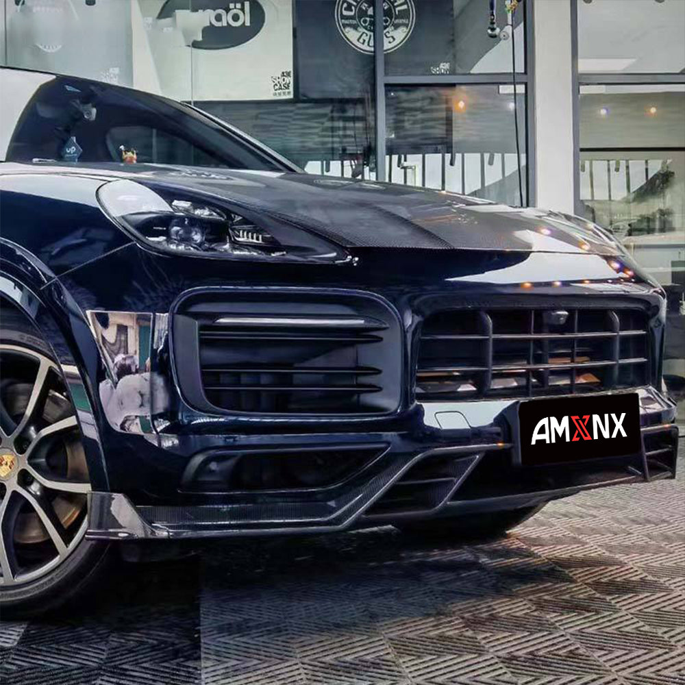 PORSCHE CAYENNE Coupe Dry Carbon Fiber Front Lip - Amxnx