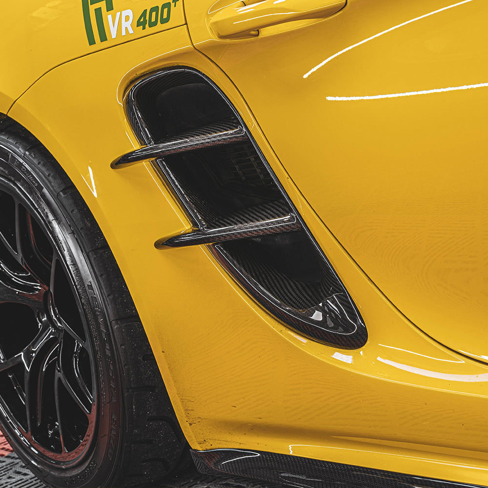 PORSCHE 718 Cayman/Boxster Dry Carbon Fiber Side Air Inlet Grille - Amxnx