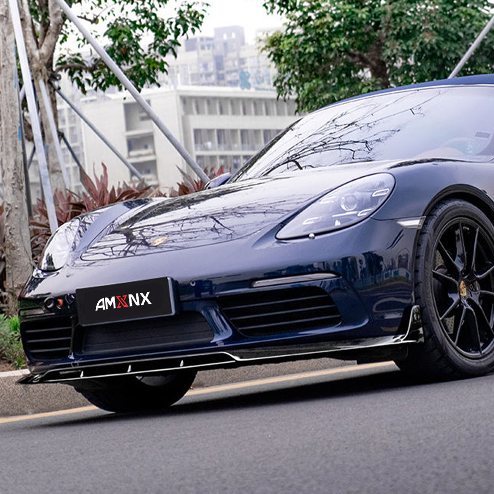 PORSCHE 718 Cayman/Boxster/982 Dry Carbon Fiber Front Lip (Not fit GTS) - Amxnx