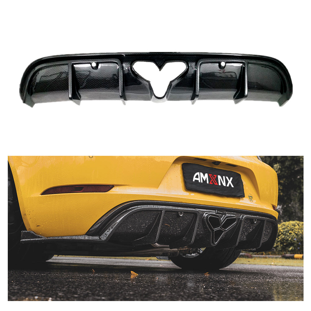 PORSCHE 718 Dry Carbon Fiber Rear Bumper Lip diffuser For 2016- 2023 - Amxnx