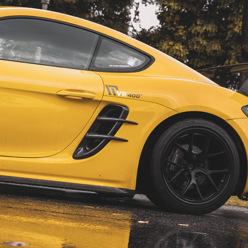 PORSCHE 718 Cayman/Boxster Dry Carbon Fiber Side Air Inlet Grille - Amxnx