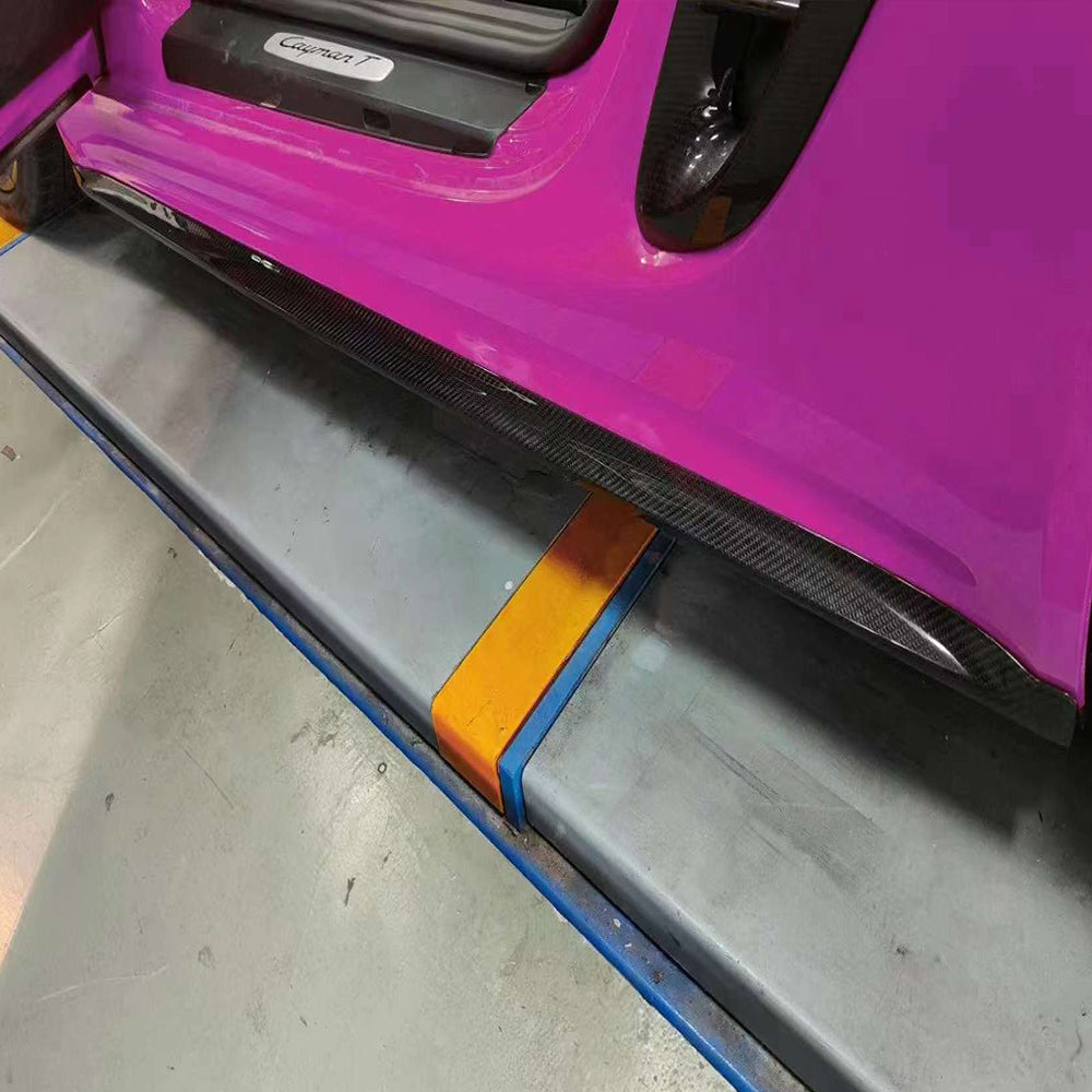 PORSCHE 718 Cayman/Boxster Dry Carbon Fiber Side Skirts Extensions - Amxnx