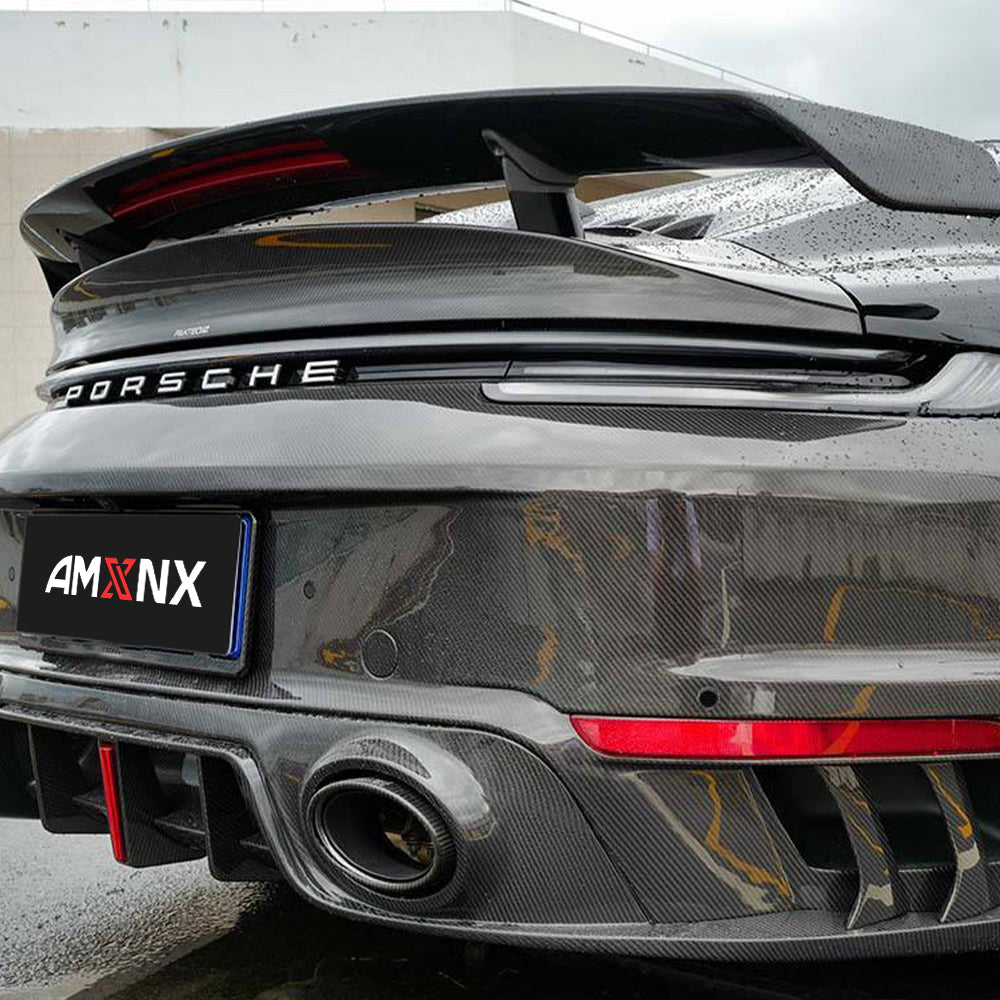 PORSCHE 992 Turbo S Dry Carbon Fiber Rear Bumper with Diffuser - Amxnx