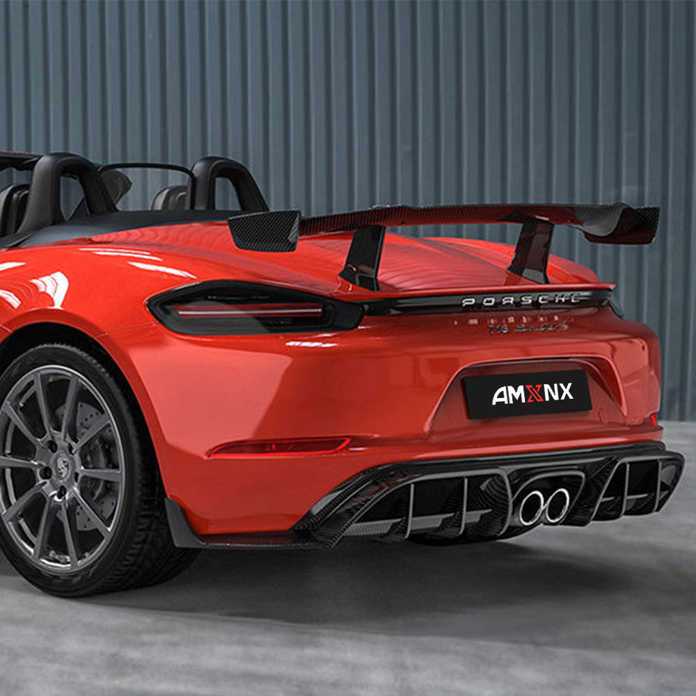 PORSCHE 718 Cayman/Boxster/982 Dry Carbon Fiber Rear lip - Amxnx