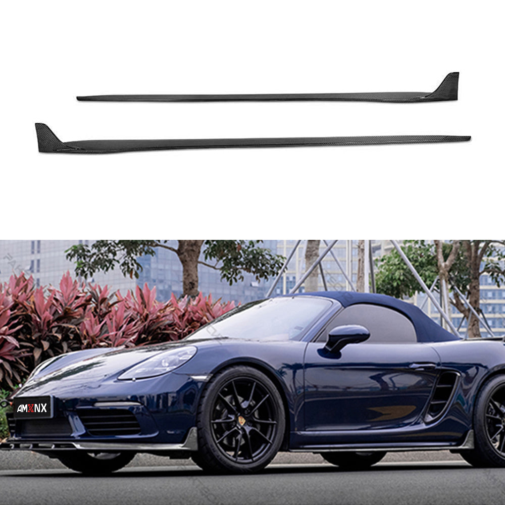 PORSCHE 718 Cayman/Boxster/982 Dry Carbon Fiber Side Skirt For 2016 - 2024 - Amxnx