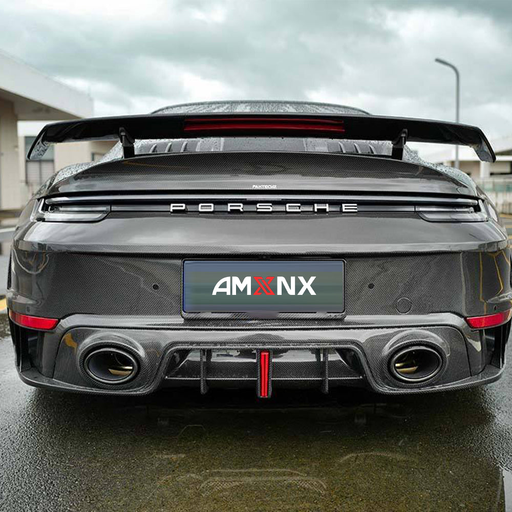PORSCHE 992 Turbo S Dry Carbon Fiber Rear Bumper with Diffuser - Amxnx