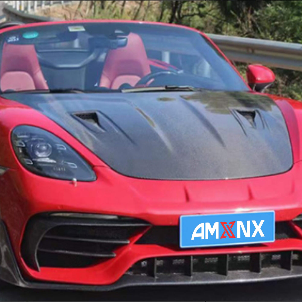 PORSCHE 718 Boxster/GT4RS Dry Carbon Fiber Front bonnet - Amxnx