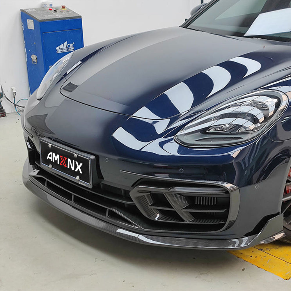 PORSCHE PANAMERA 971 Dry Carbon Fiber Front Bumper Air Duct Vent Trim Cover - Amxnx