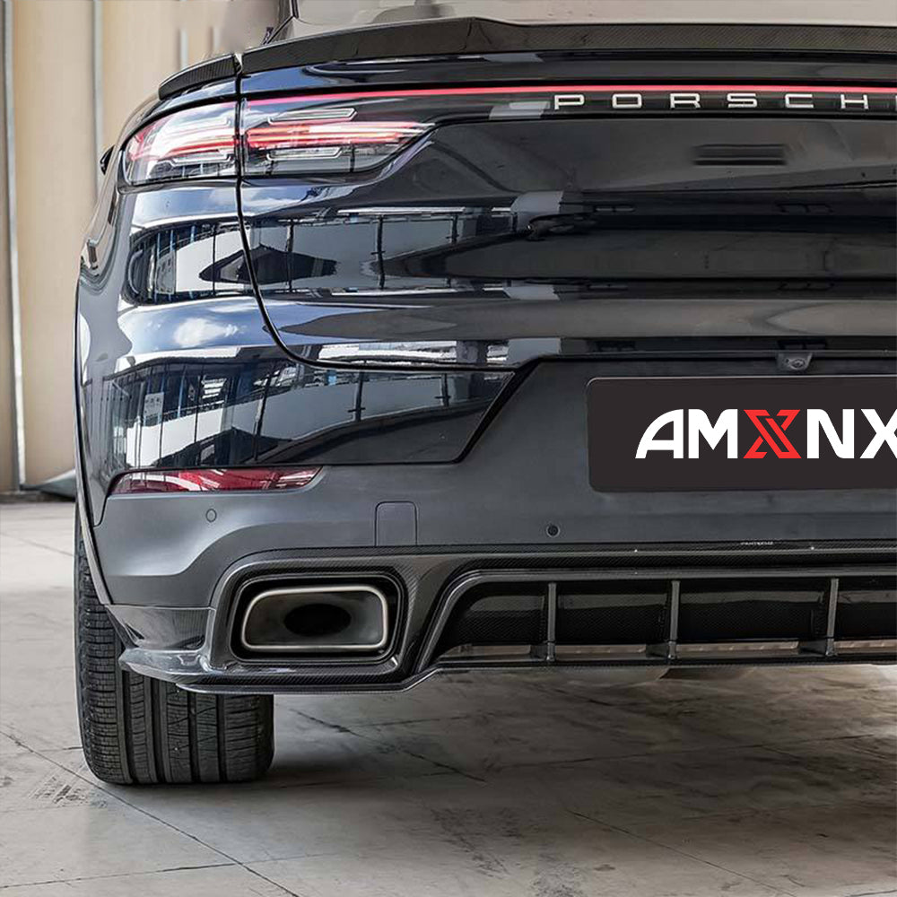 PORSCHE CAYENNE Coupe Turbo Dry Carbon Fiber Rear Lip splitter Spoiler For 2018 - 2024 - Amxnx