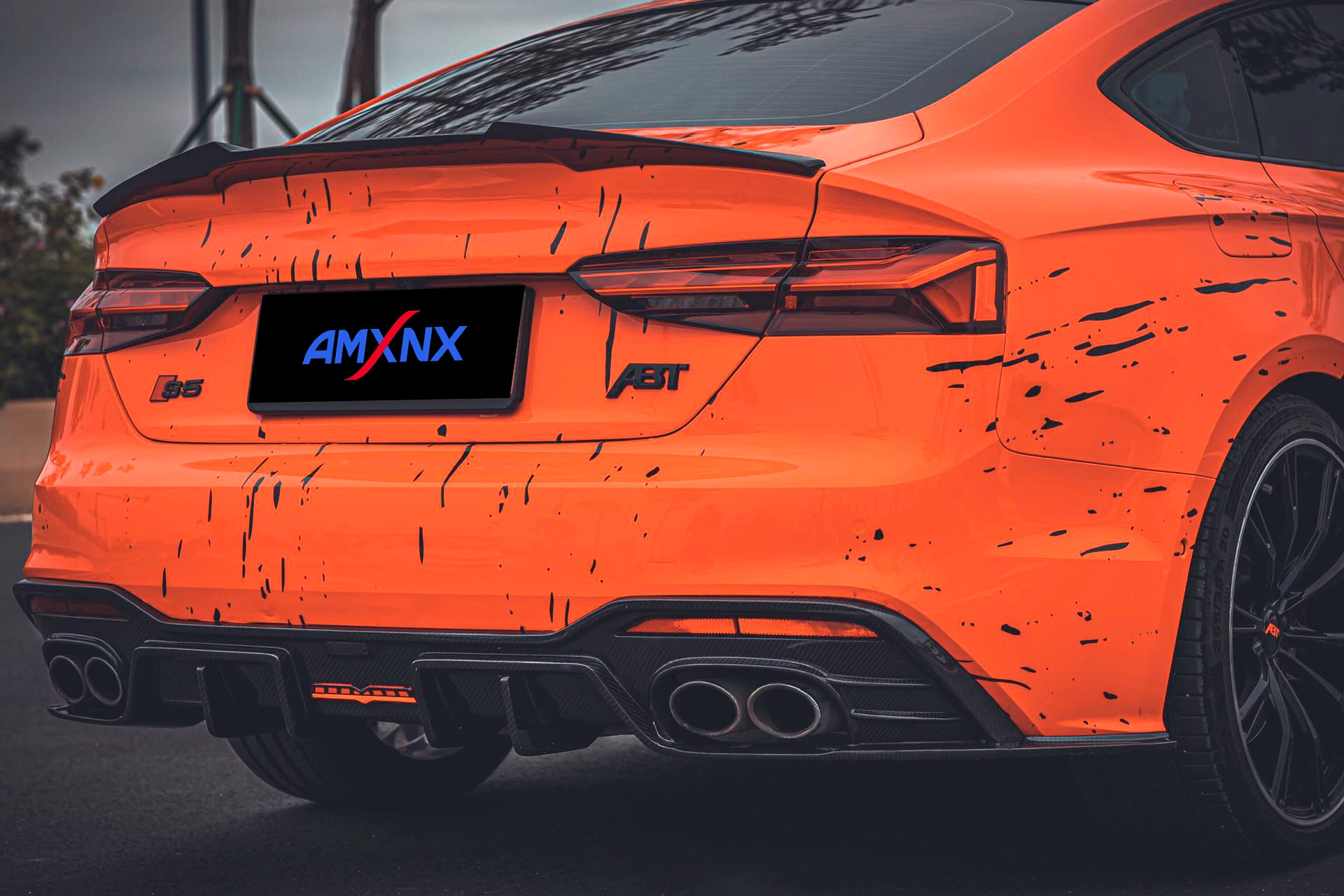 AUDI A5/S5 B9 PA Dry carbon fiber first generation rear lip - Amxnx