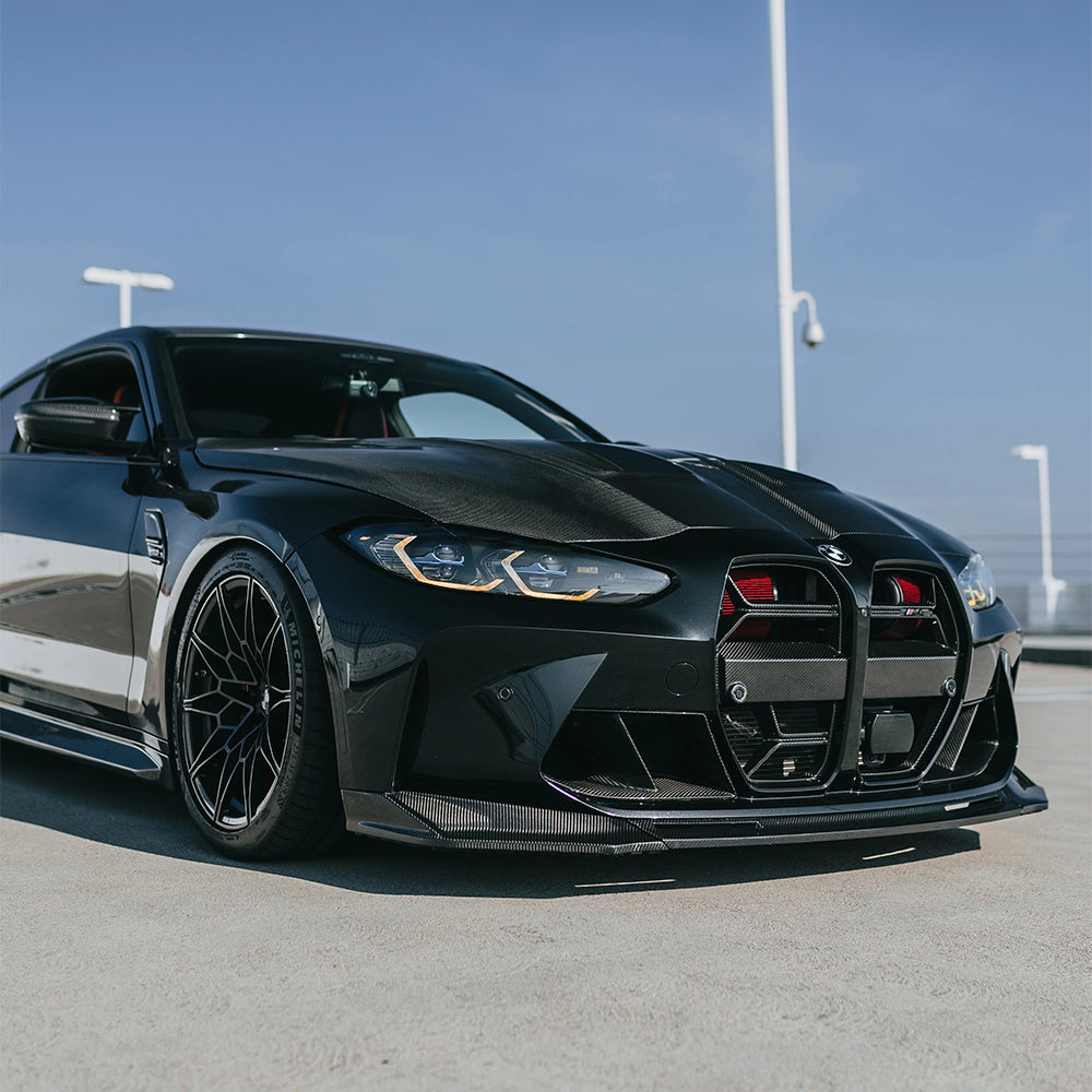 BMW M3/M4 G80/G82 Dry carbon fiber three-stage V-shaped front lip - Amxnx