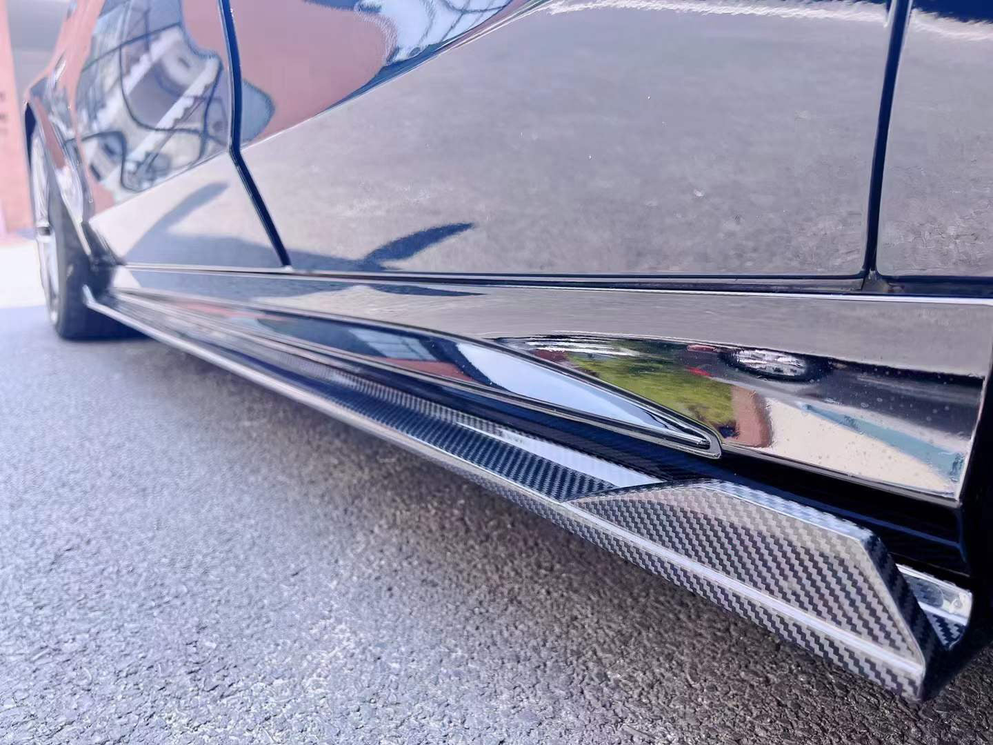BENZ AMG C63 Coupe Dry carbon fiber side skirt - Amxnx