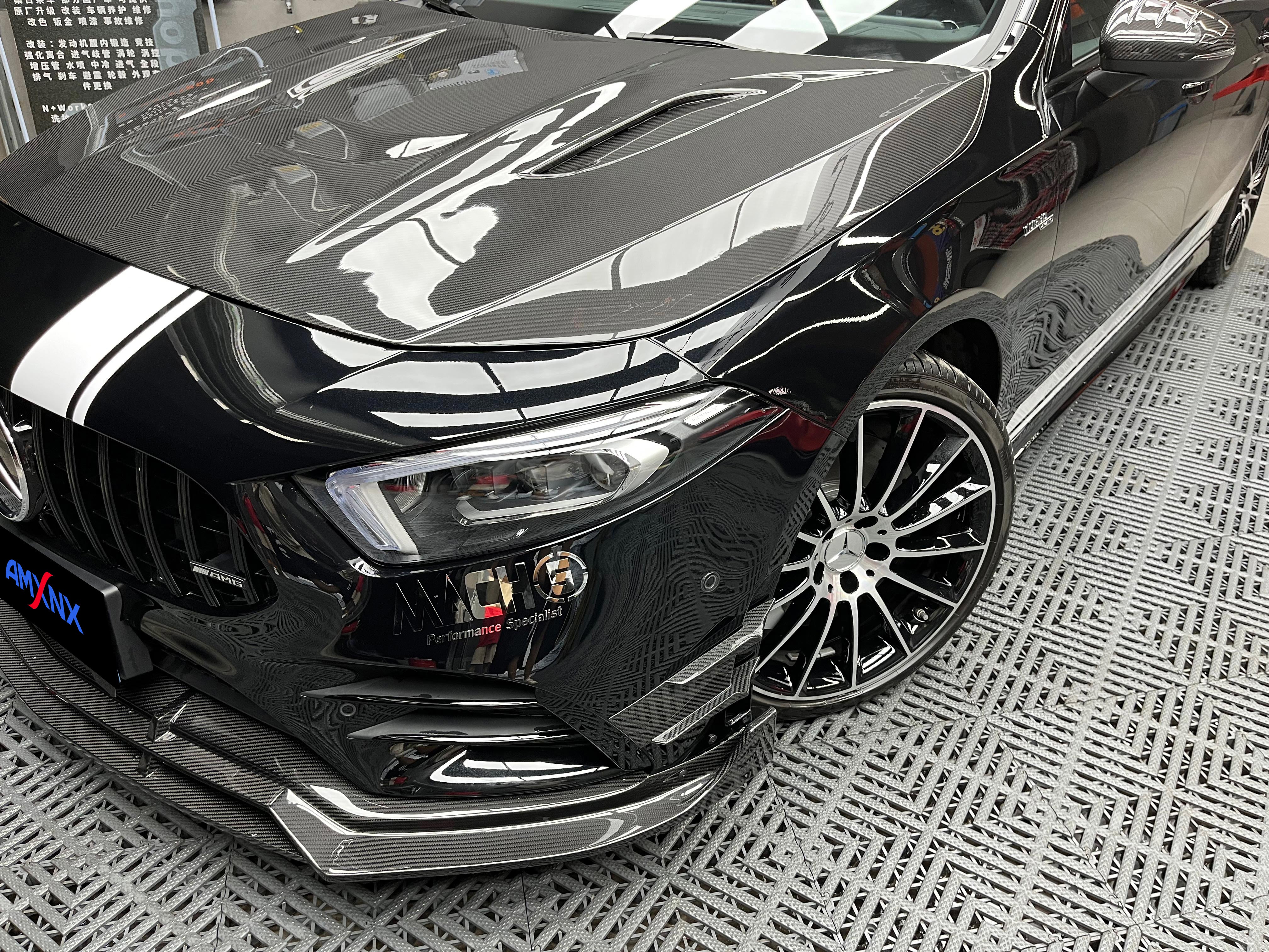 BENZ AMG A35/A35L Dry carbon fiber hood - Amxnx
