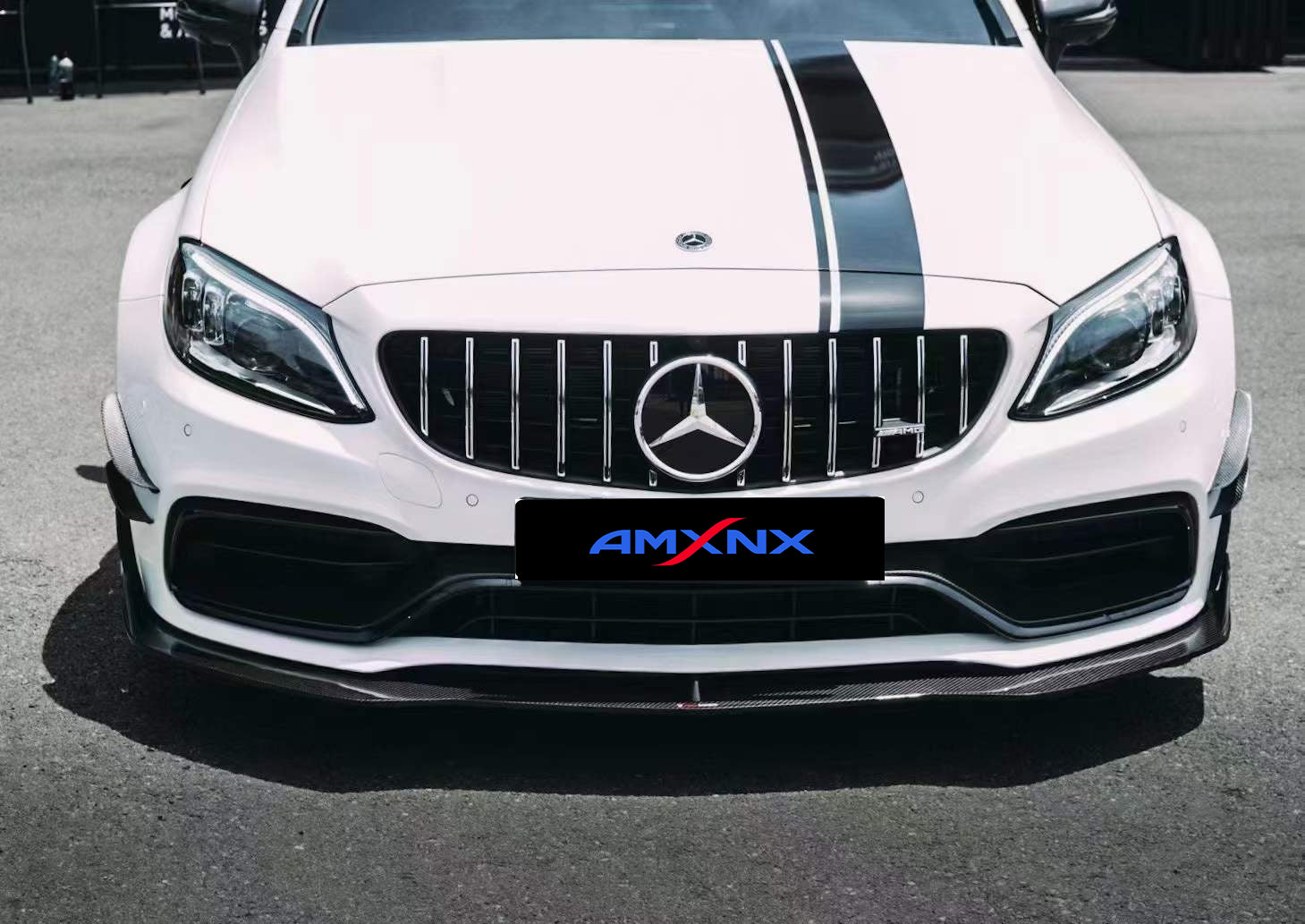 BENZ AMG C63 Coupe Dry Carbon Fiber Front Center Lip - Amxnx