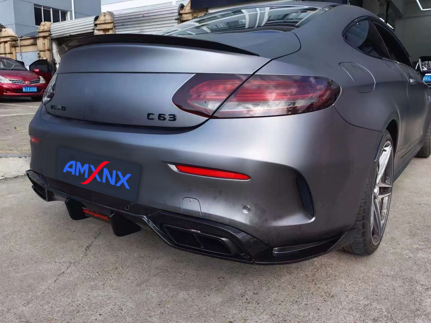BENZ AMG C63 Coupe Dry carbon fiber rear lip - Amxnx