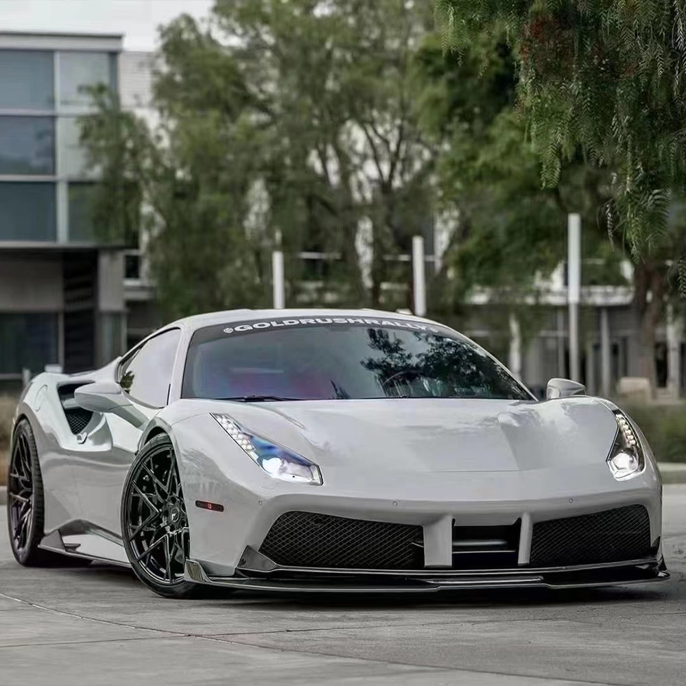 FERRARI 488 GTB Dry Carbon Fiber Front Bumper Spoiler diffuser Lip - Amxnx