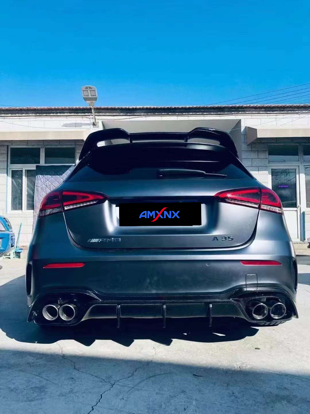 BENZ AMG A35/A35L Dry carbon fiber rear lip - Amxnx