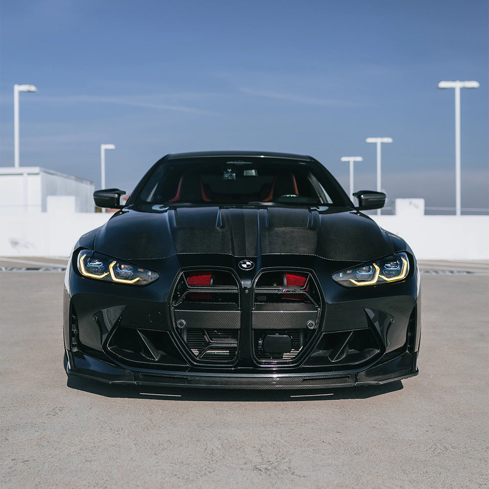 BMW M3/M4 G80/G82 Dry carbon fiber three-stage V-shaped front lip - Amxnx