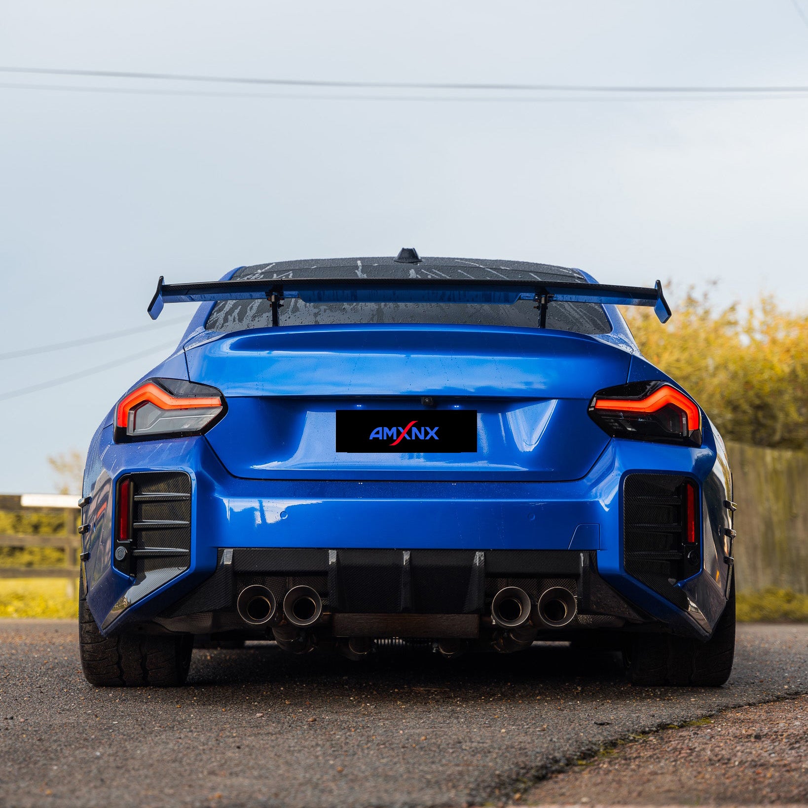 BMW M2 G87 Dry carbon fiber rear bumper trim - Amxnx