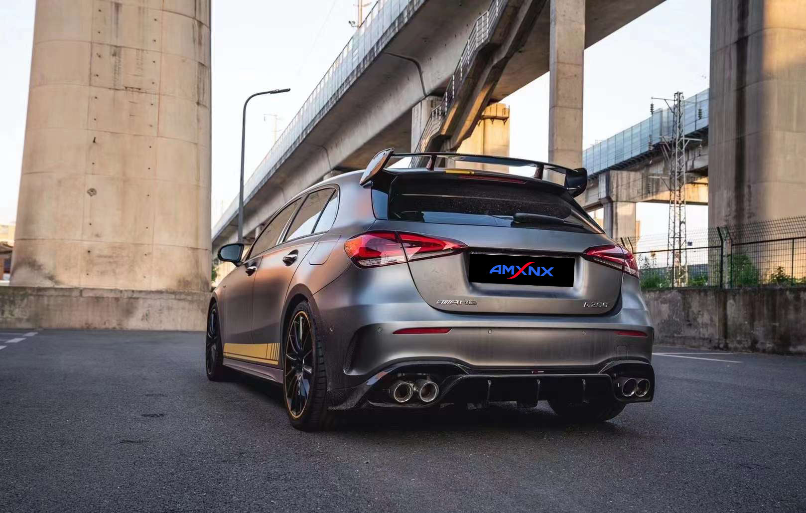 BENZ AMG A35/A35L Dry carbon fiber rear lip - Amxnx