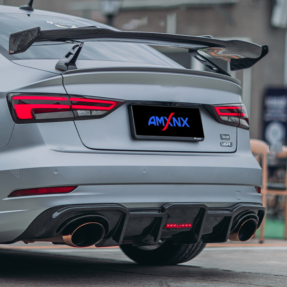 AUDI RS3 Dry carbon fiber rear lip with lamp - Amxnx