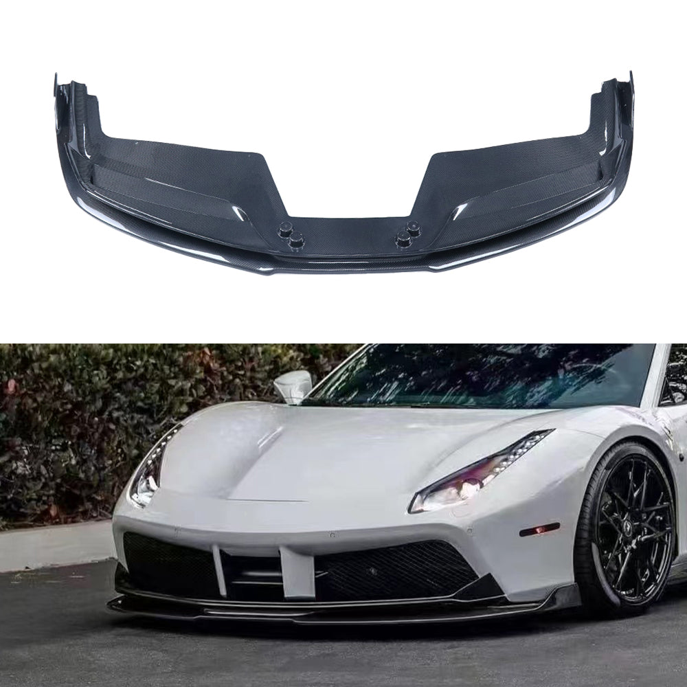 FERRARI 488 GTB Dry Carbon Fiber Front Bumper Spoiler diffuser Lip - Amxnx