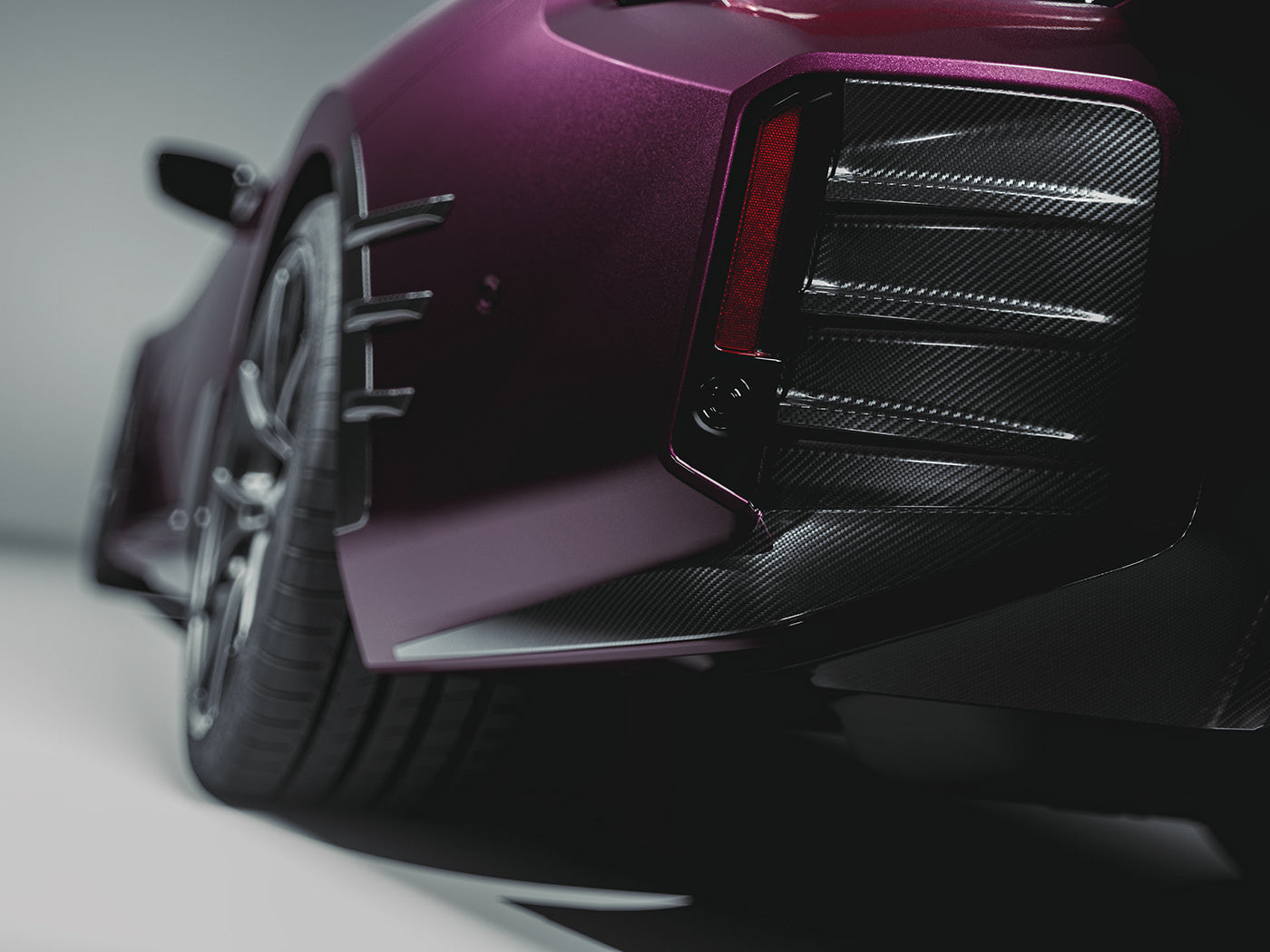 BMW M2 G87 Dry carbon fiber rear bumper trim - Amxnx