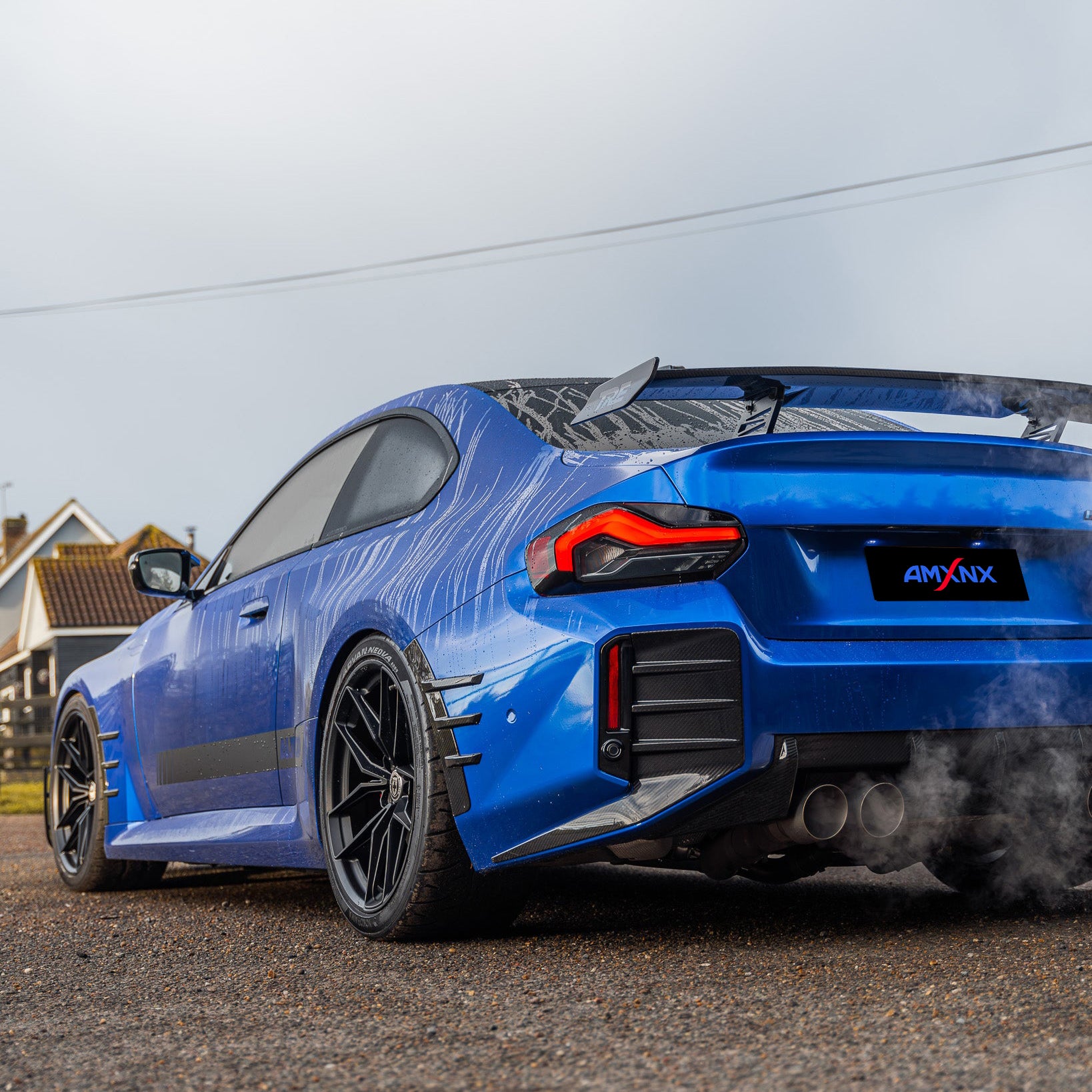 BMW M2 G87 Dry carbon fiber rear bumper trim - Amxnx