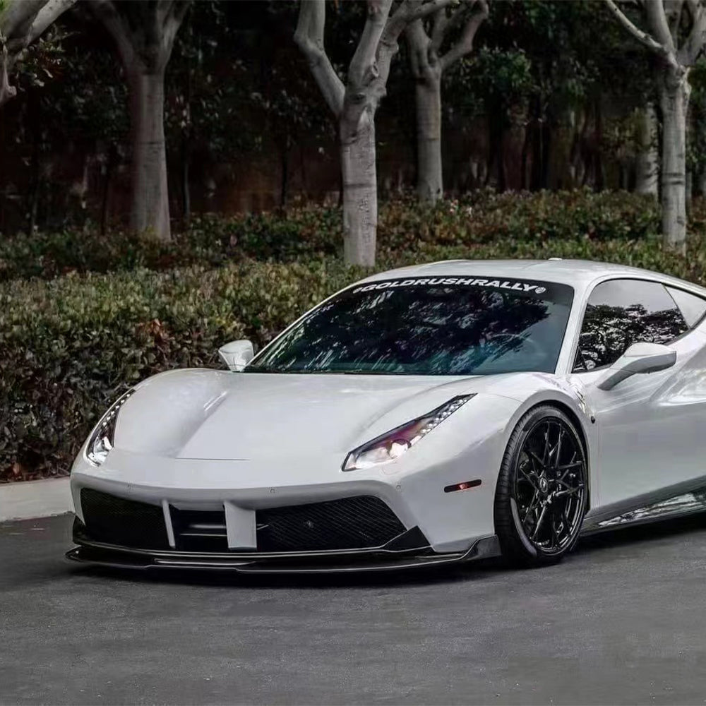 FERRARI 488 GTB Dry Carbon Fiber Front Bumper Spoiler diffuser Lip - Amxnx