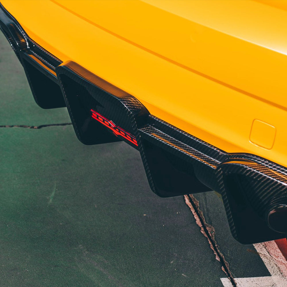 AUDI RS3 Dry carbon fiber rear lip with lamp - Amxnx