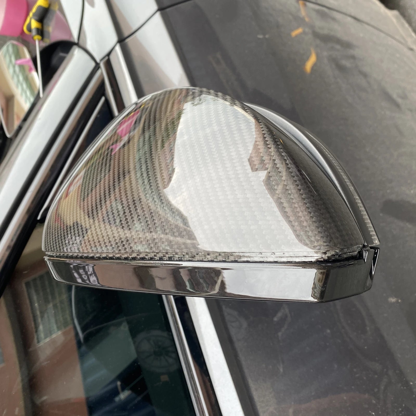 AUDI A7/A7L/S7 C8 Dry carbon fiber rearview mirror shell - Amxnx