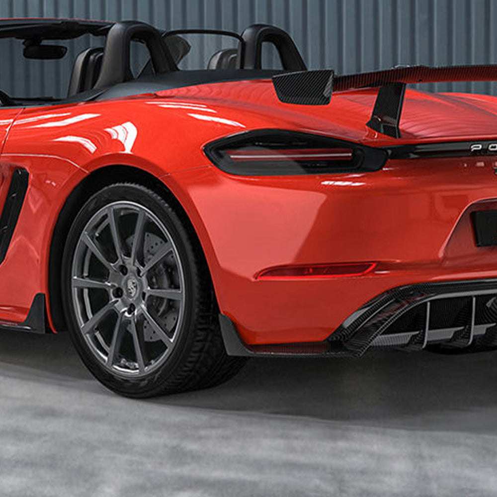 PORSCHE 718 Cayman/Boxster Dry Carbon Fiber Rear Side Splitter spoiler For 2016 - 2024 - Amxnx