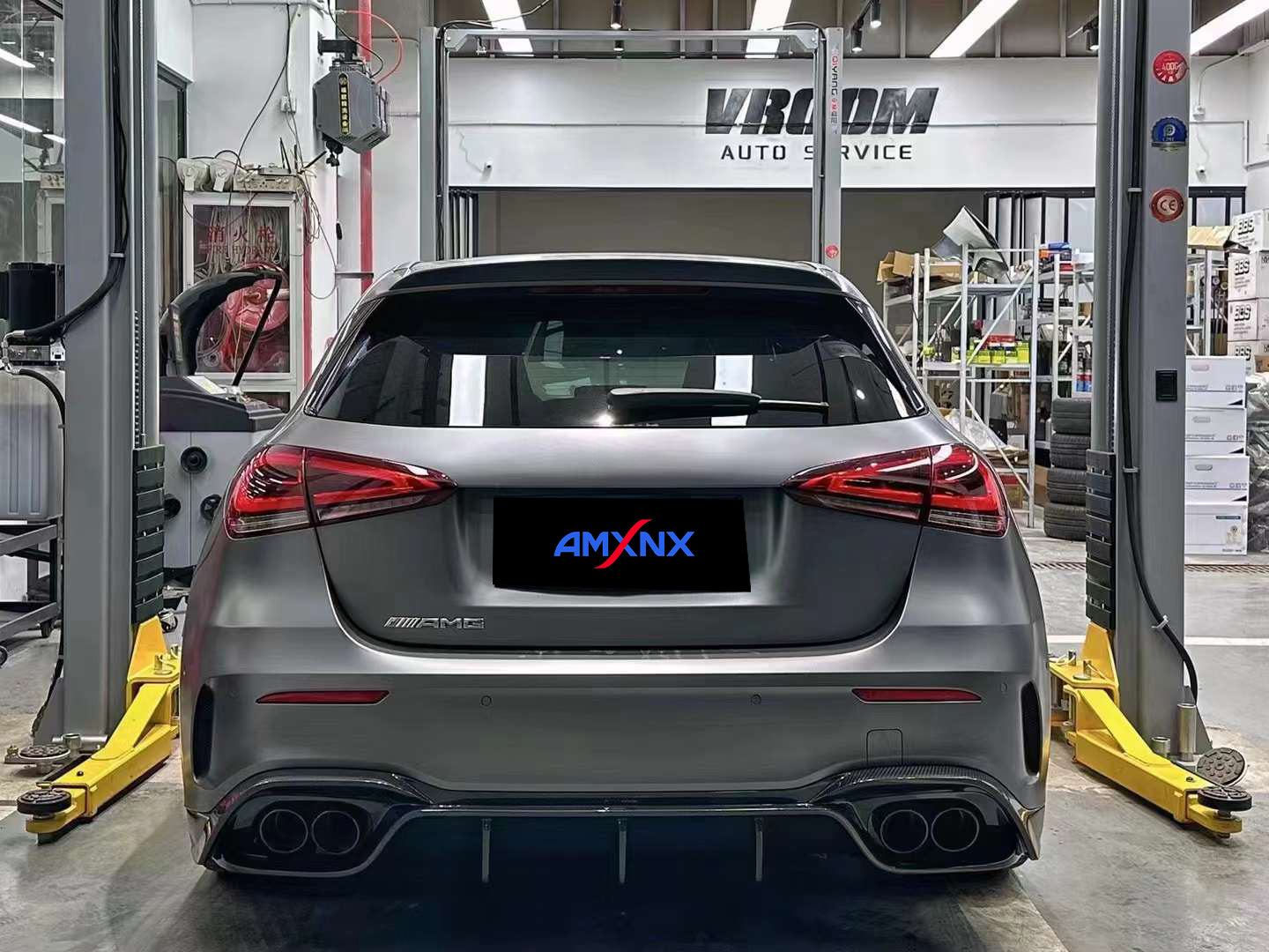 BENZ AMG A35/A35L Dry carbon fiber rear lip - Amxnx
