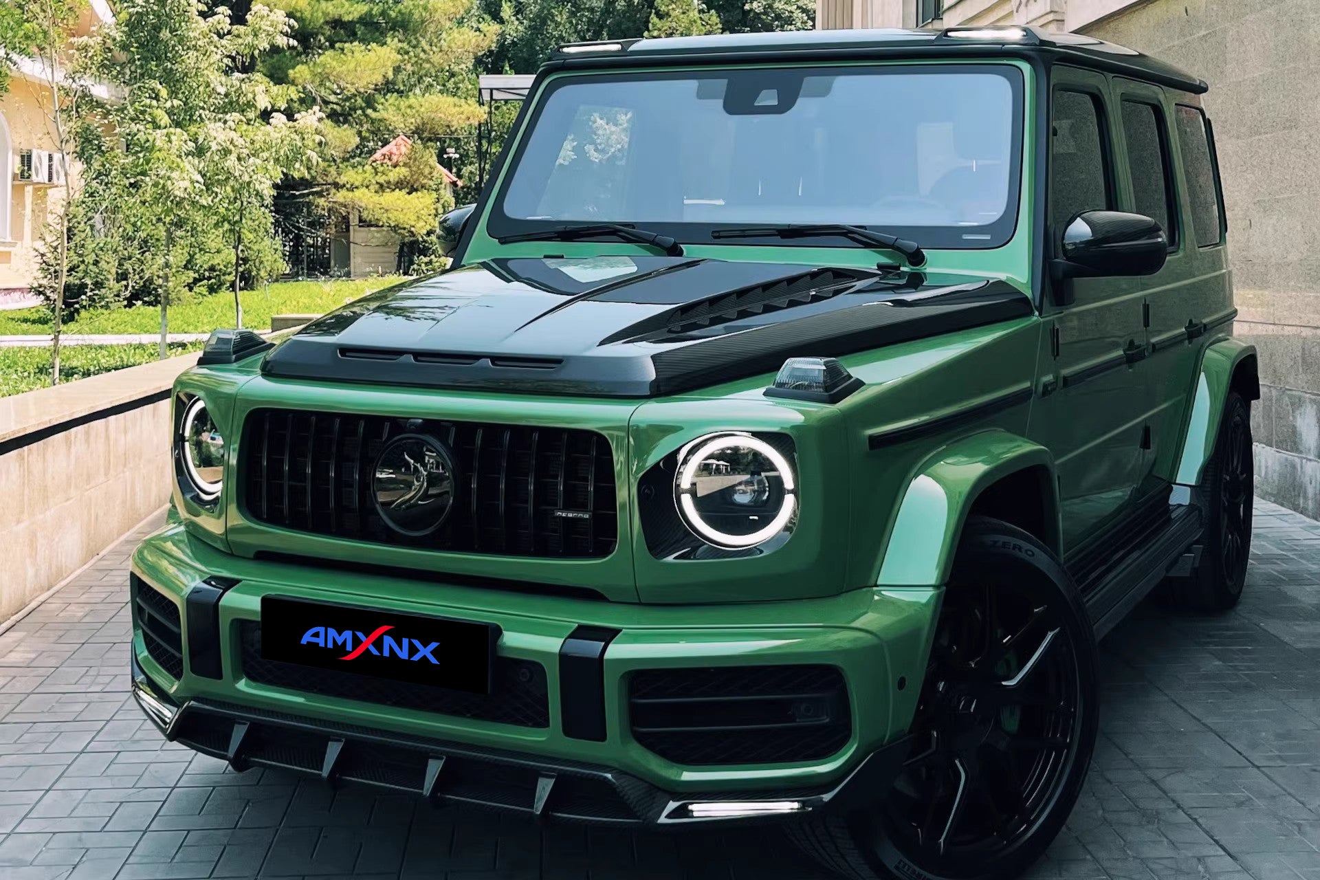 BENZ G500 W463/W464 Dry carbon fiber front lip - Amxnx