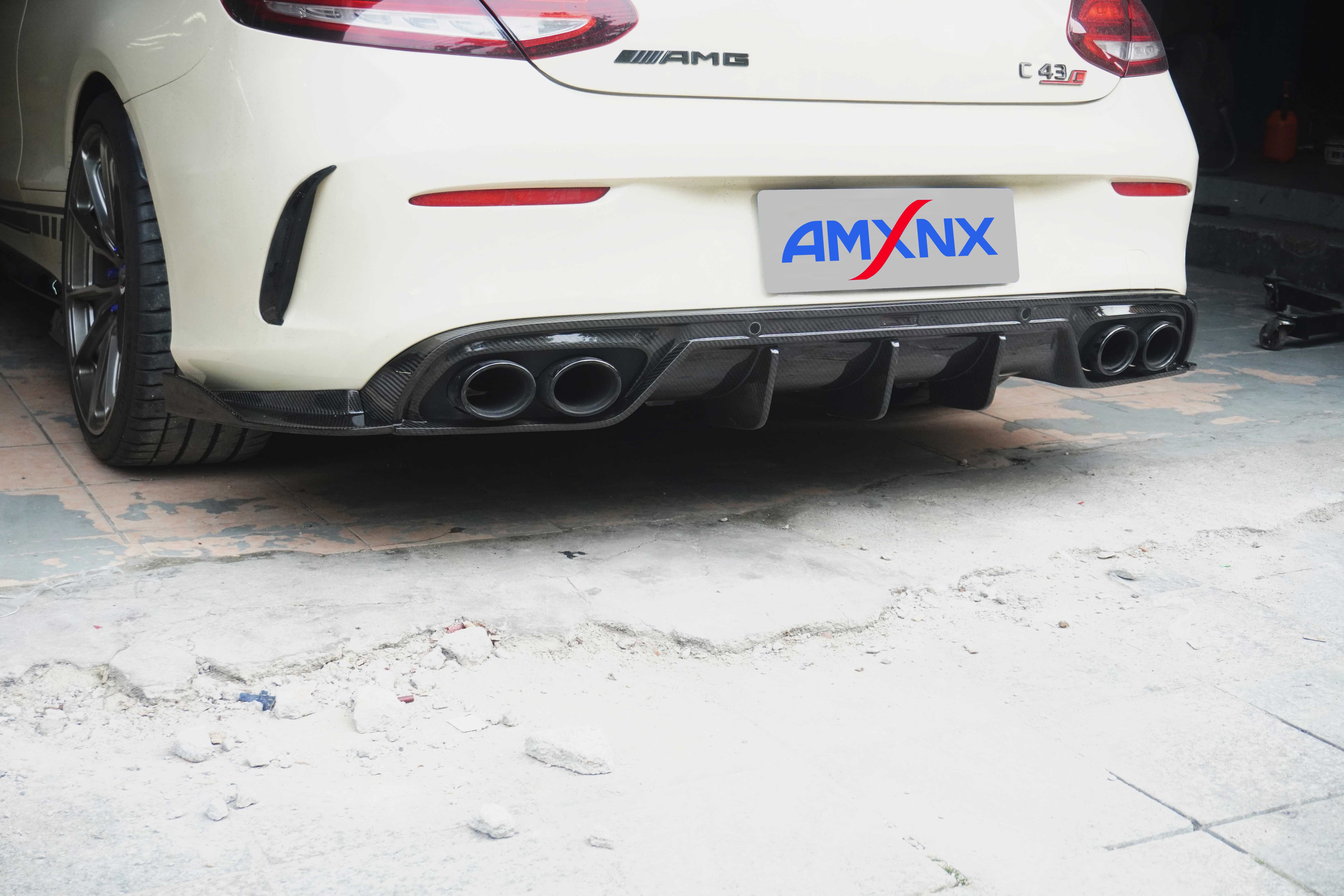 BENZ AMG C43 Coupe Dry carbon fiber rear lip - Amxnx