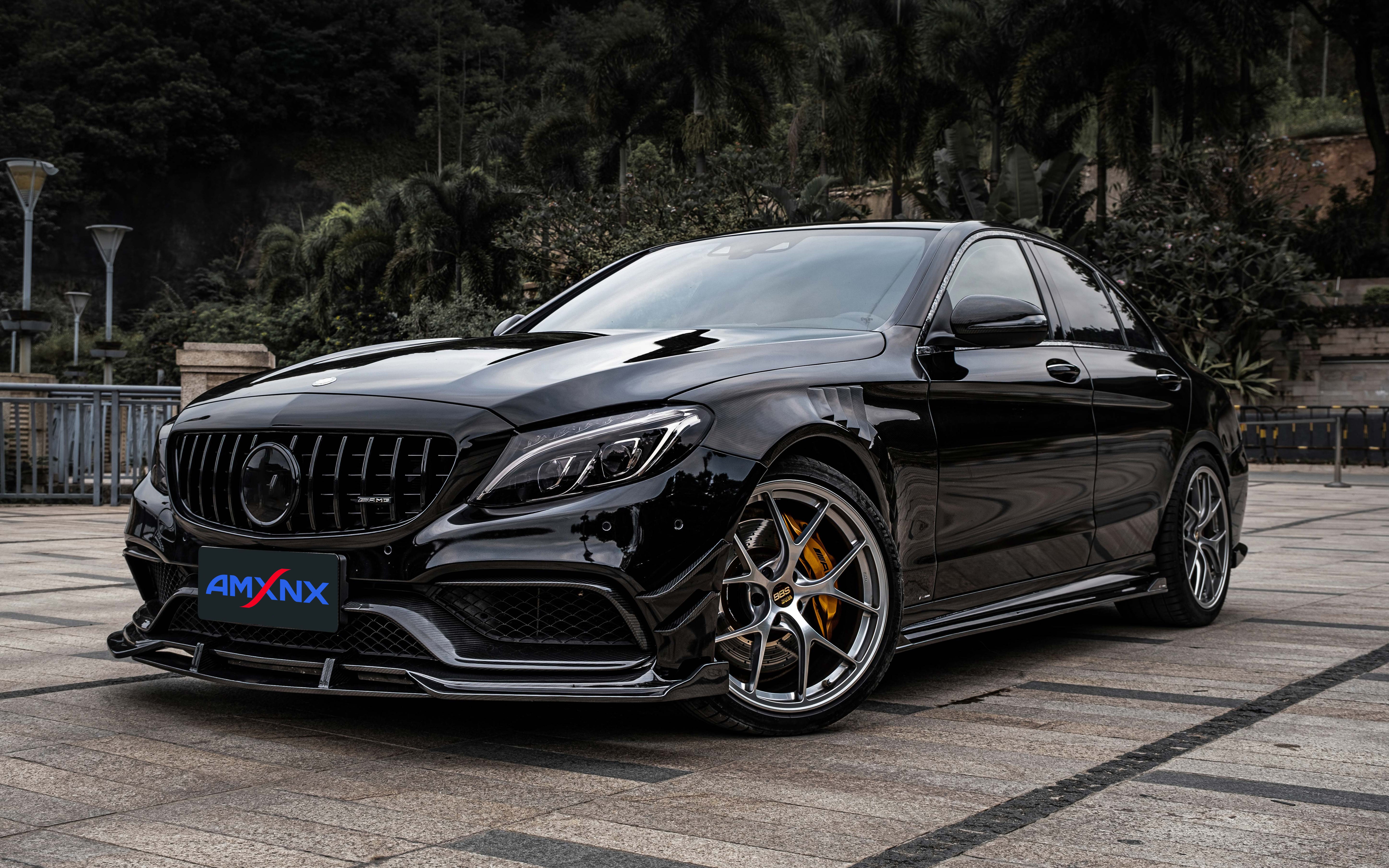 BENZ AMG C63 Dry Carbon Fiber Front Lip - Amxnx