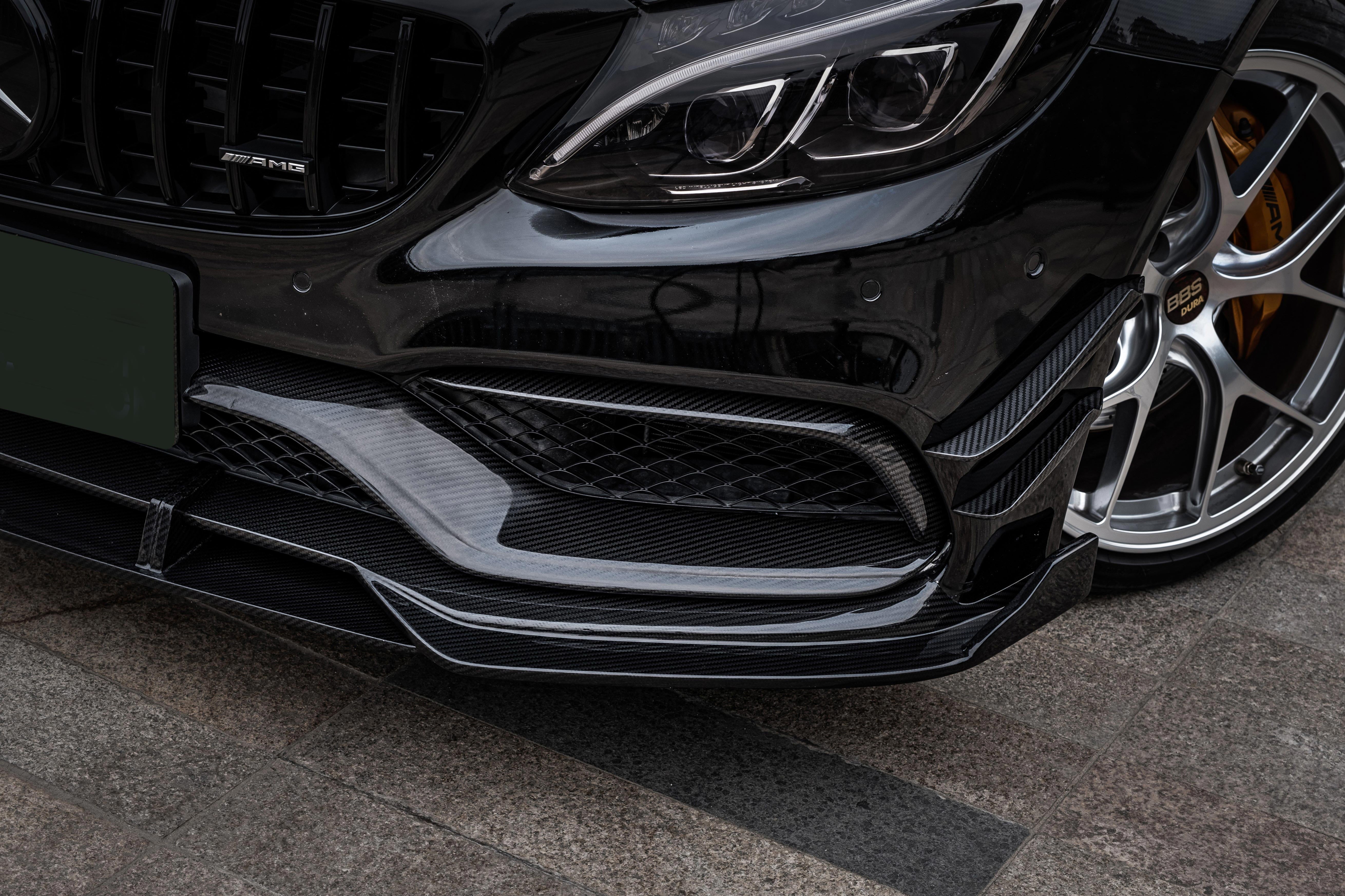 BENZ AMG C63 Dry carbon fiber front air knife - Amxnx