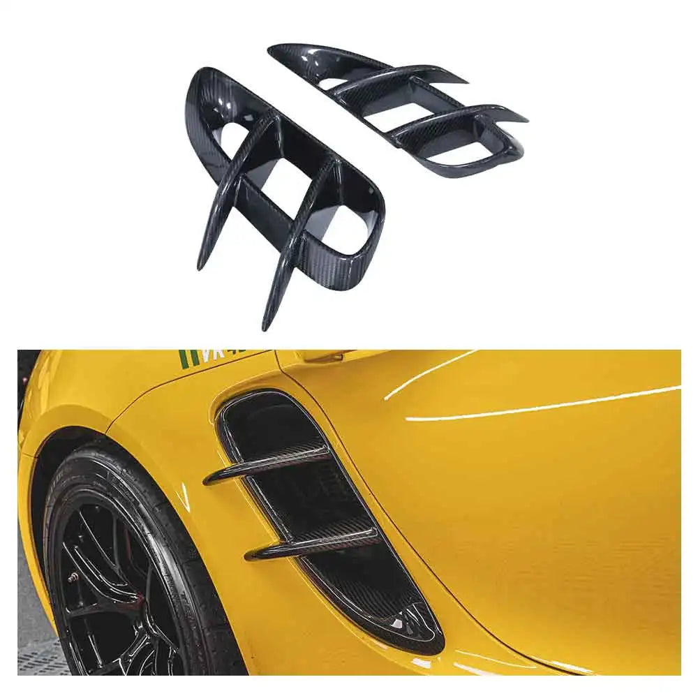 PORSCHE 718 Cayman/Boxster Dry Carbon Fiber Side Air Inlet Grille - Amxnx