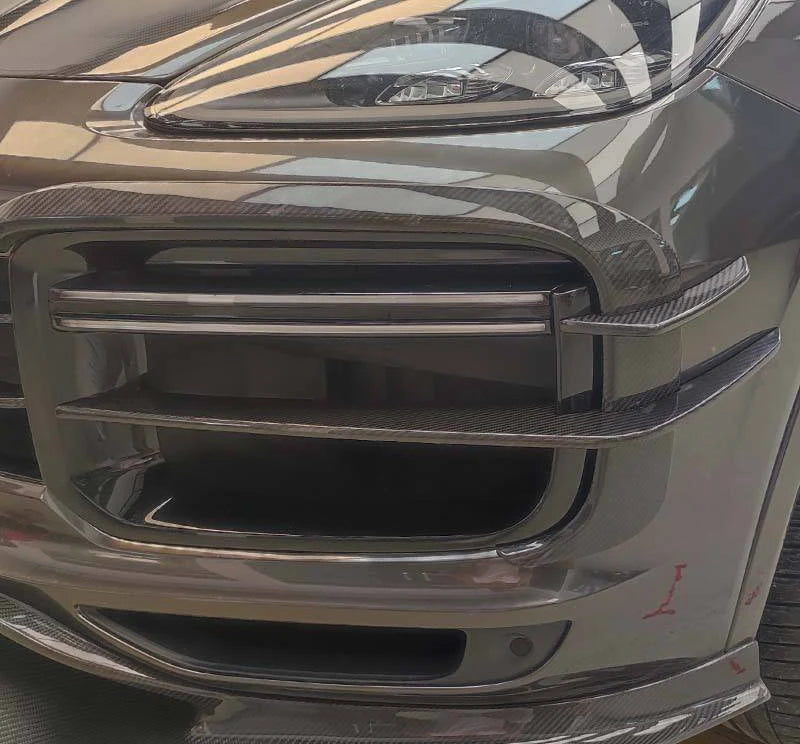 PORSCHE CAYENNE Coupe /Turbo Dry Carbon Fiber Front Bumper Canards - Amxnx