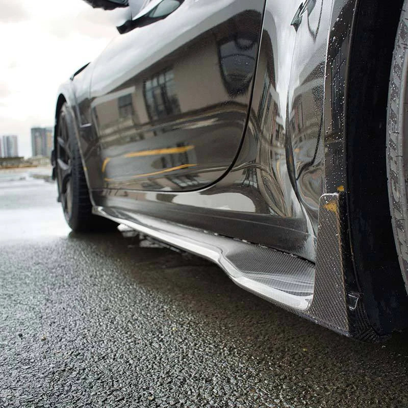 PORSCHE 911/992 Turbo S Dry Carbon Fiber Side Skirts Extensions - Amxnx