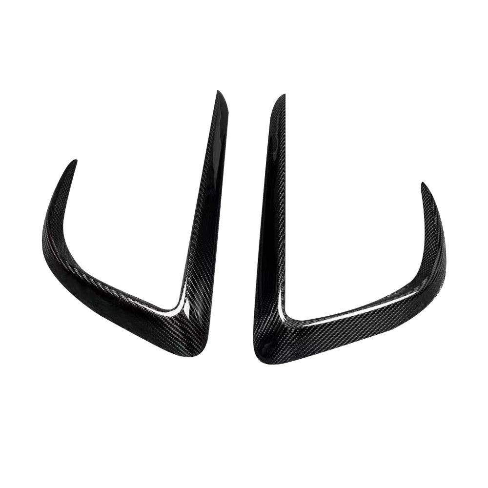 TESLA MODEL Y Dry Carbon Fiber V style Front Bumper Canards For 2021-UP - Amxnx